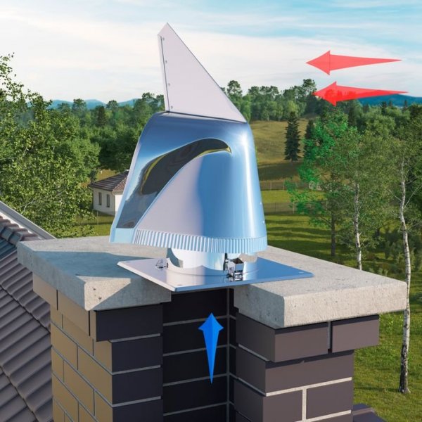 Komínová hlavice otočná se základnou čtvercovou pr. 150; celopozinkovaná