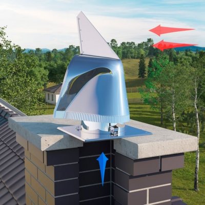 Komínová hlavice otočná se základnou čtvercovou pr. 150; celopozinkovaná