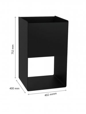 Perforovaný designový květináč - černý kov